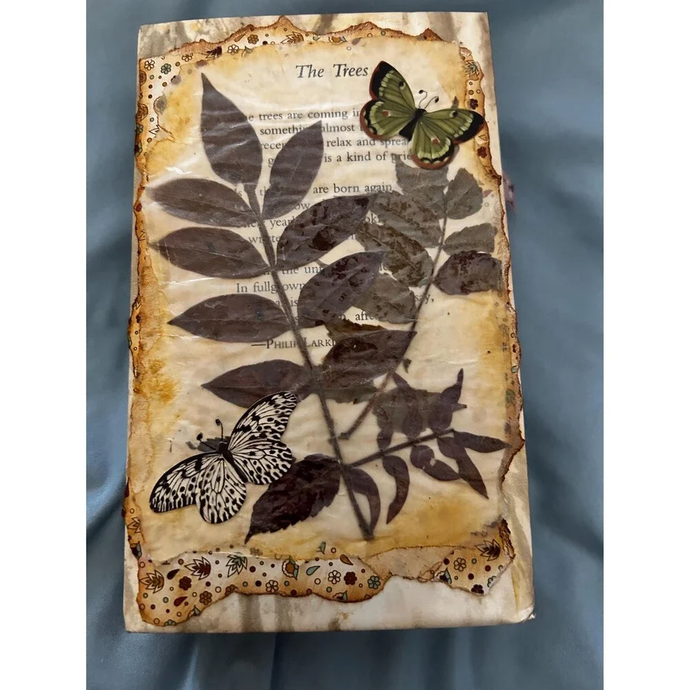Cute Handmade Eclectic JunkJournal 7” x4 1/2” x2” 70 pages
